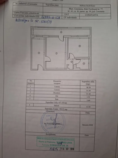 Apartament 2 camere 60mp