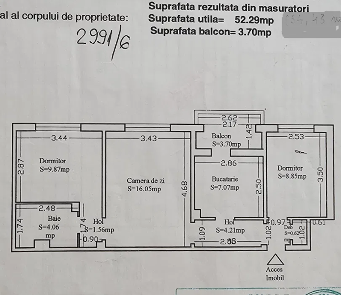 Apartament 3 camere, 56 m² – Far, Constanța