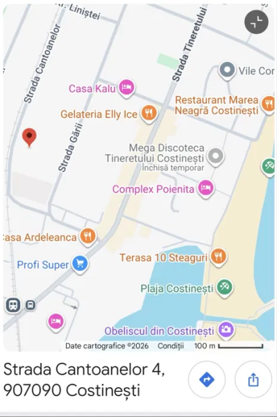 Teren intravilan 909 m² cu fundație existentă – Central, Costinești